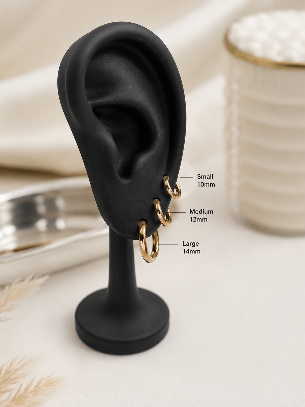 Gold CZ Huggie Hoop Earrings