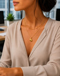 Gold Heart Pendant Necklace- Stainless Steel | Leacs Jewelry